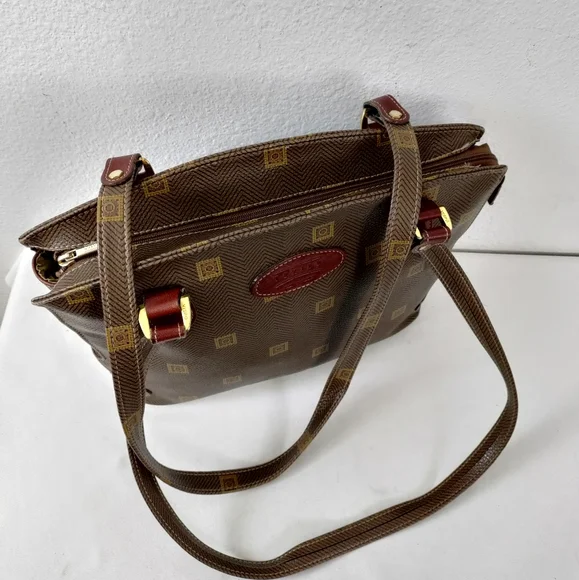 💥FINAL PRICE💥 Texier Vintage Brown Leather Logo Shoulder Bag Tote - Picture 6 of 12